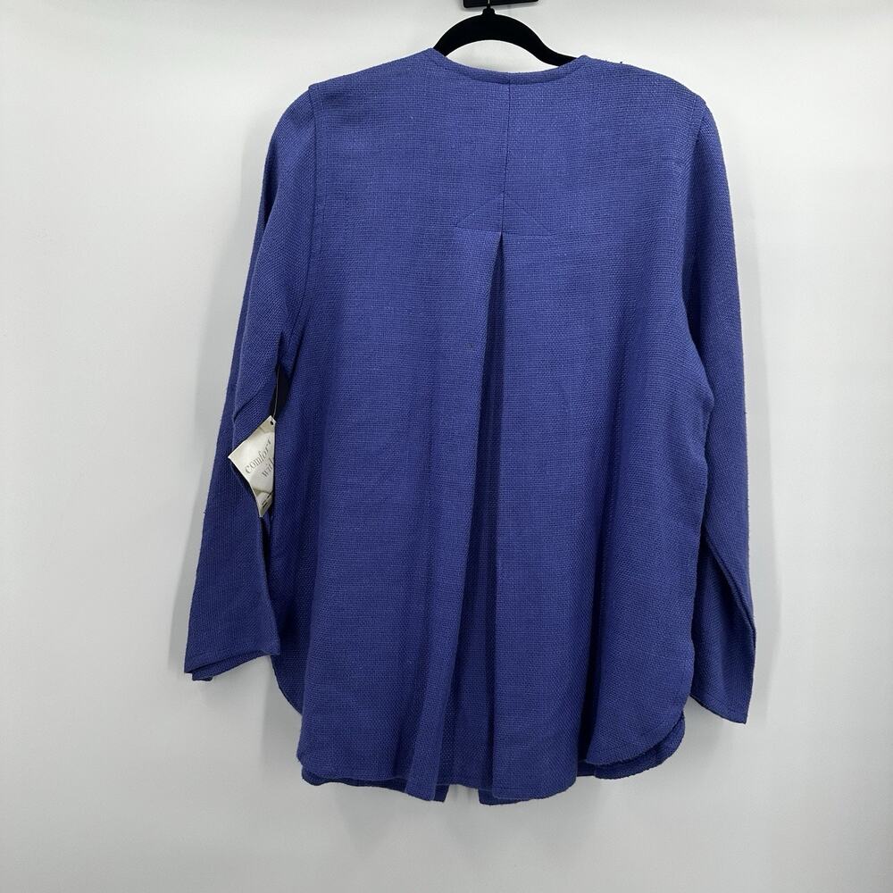 Maralyce Ferree Jacket Womens Small Purple Toggle Button Linen Boxy Lagenlook - Picture 3 of 10